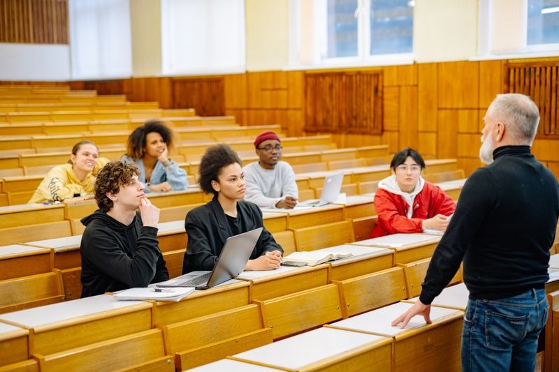 Students presenting a project in class