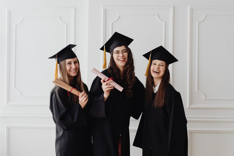 Students at a graduation ceremony