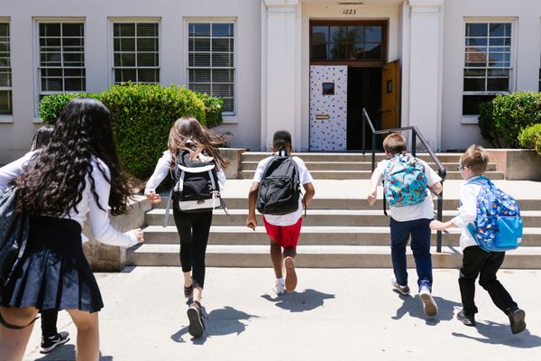 Students at the start of the school day
